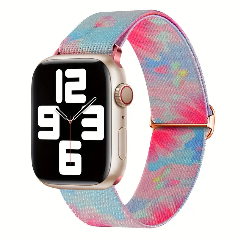 Elastic Nylon Loop Bands, Adjustable Colorful Watchband For Apple Watch Strap