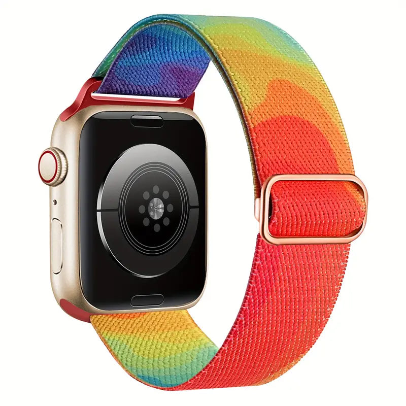 Elastic Nylon Loop Bands, Adjustable Colorful Watchband For Apple Watch Strap