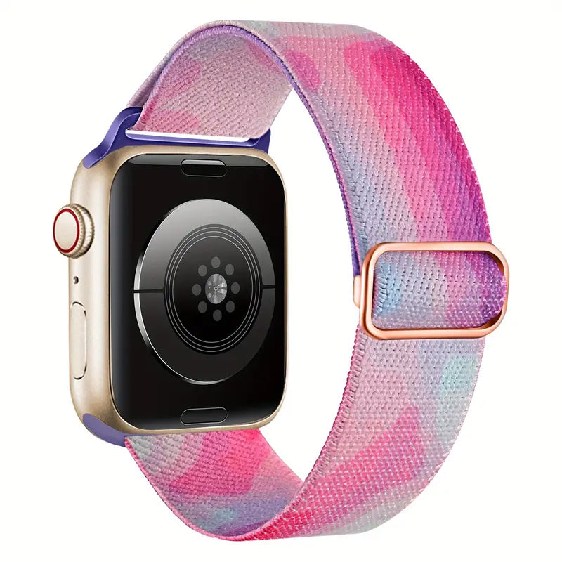 Elastic Nylon Loop Bands, Adjustable Colorful Watchband For Apple Watch Strap
